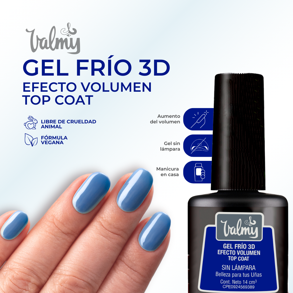 Gel Frío 3D Efecto Volumen Top Coat Imagen secundaria del producto