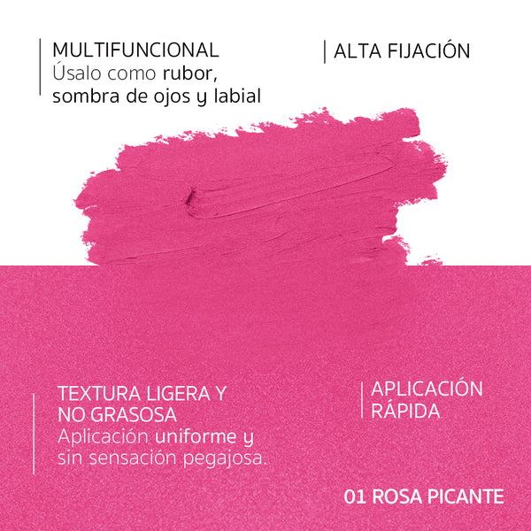 Perfect Finish Blush Stick 3 in 1 Rosa Picante