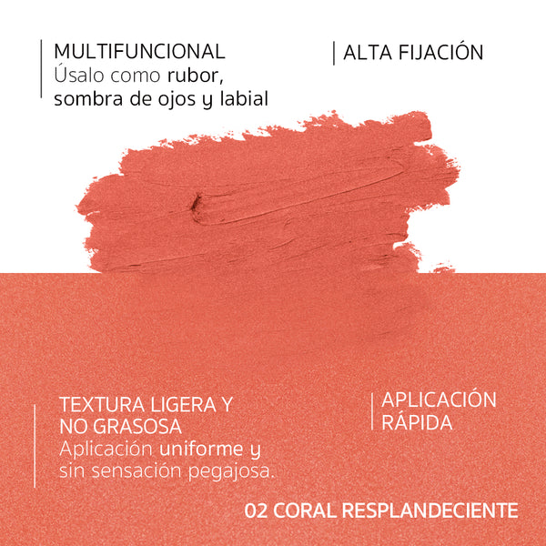Perfect Finish Blush Stick 3 in 1 Coral Resplandeciente